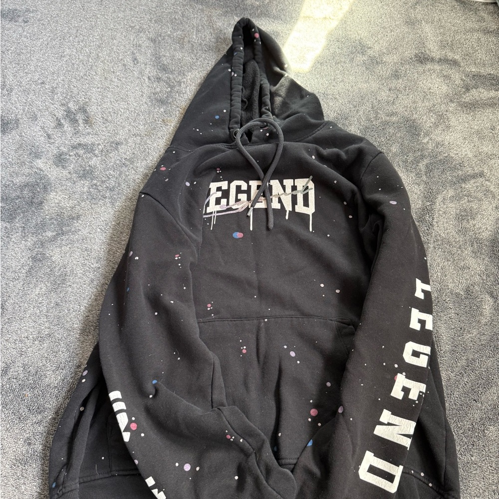 Black Legend Hoodie with Graphic Print